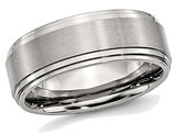 Men's Chisel Stainless Steel 8mm Brushed and Polished Wedding Band Ring